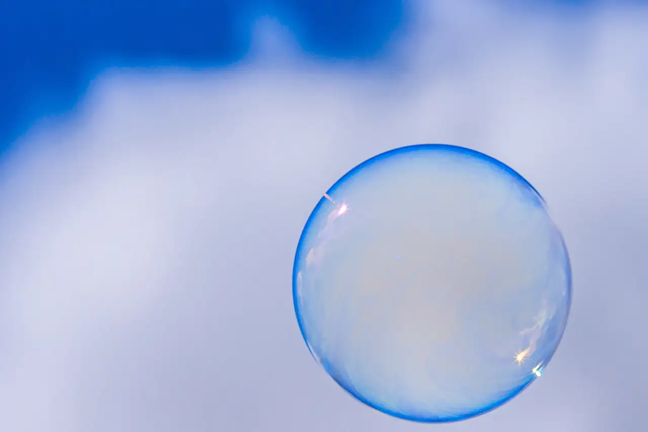 bubble in front of a cloud